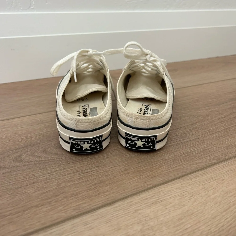 Women's Cream Canvas Slip-On Converse Sneakers - Picture 3 of 4